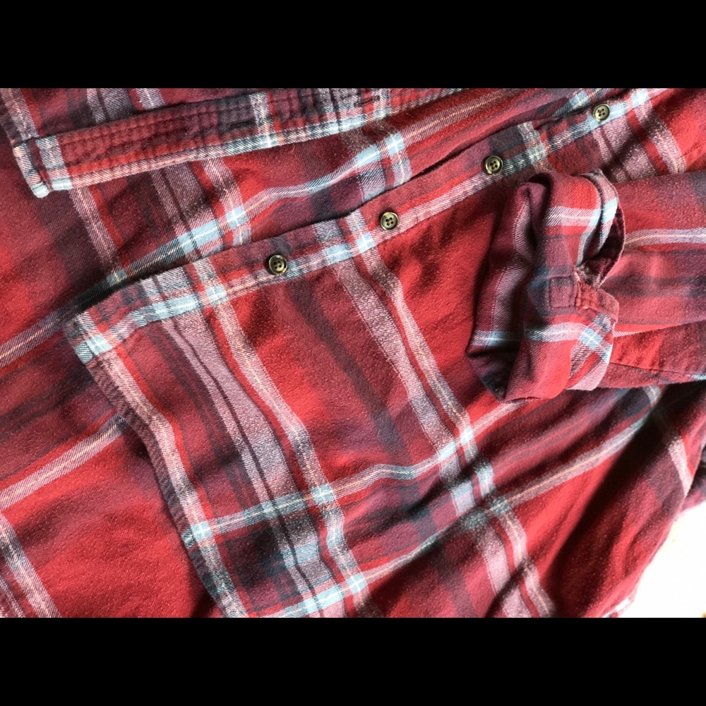 Checkered high-low button down shirt